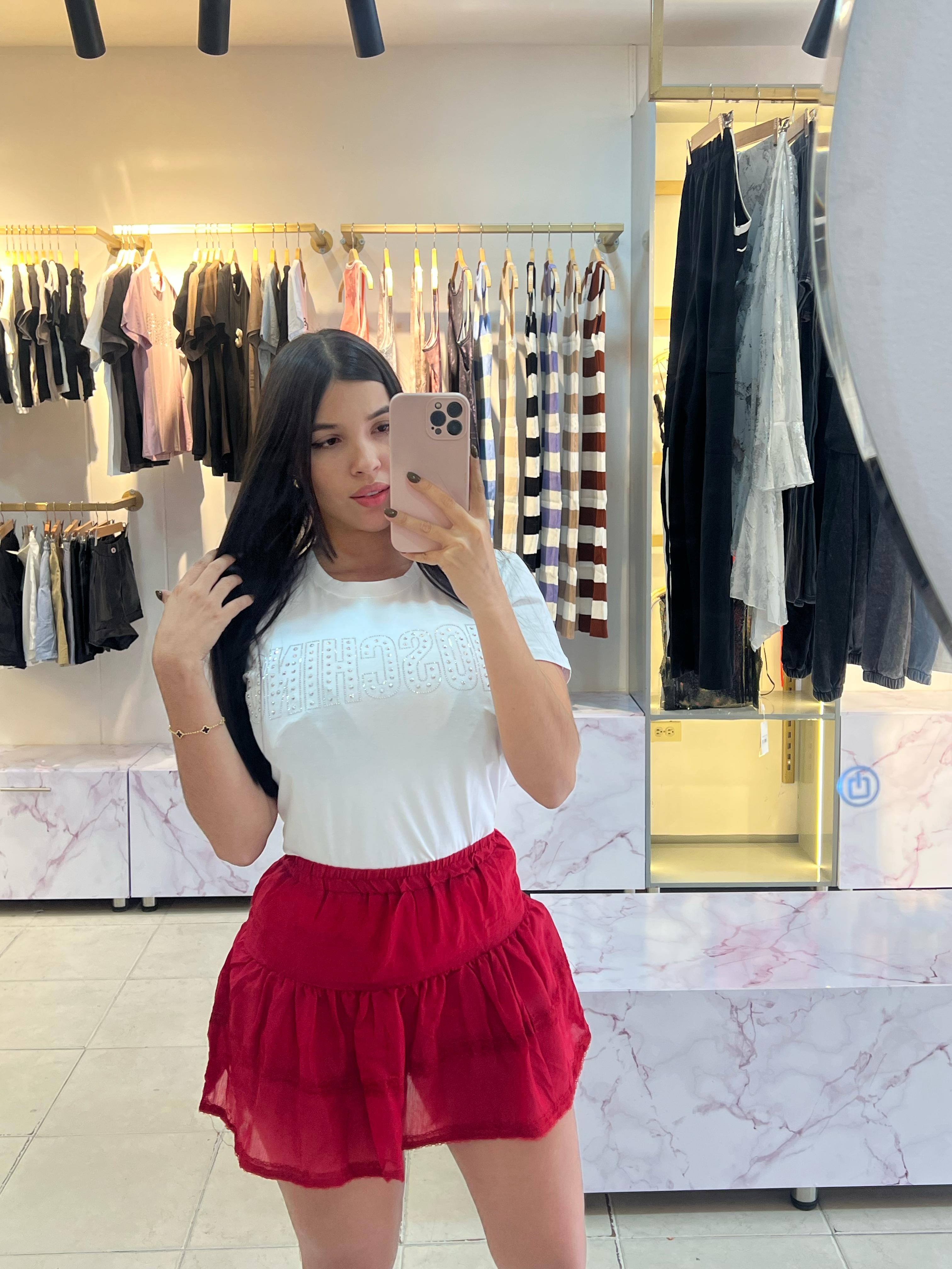 FALDA, CORTA, ANCHA CON SHORT