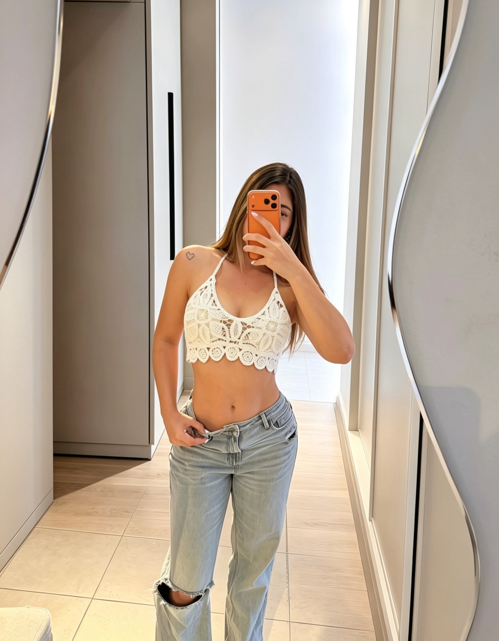 CROP TOP, EN HILO CROCHET AMARRAR