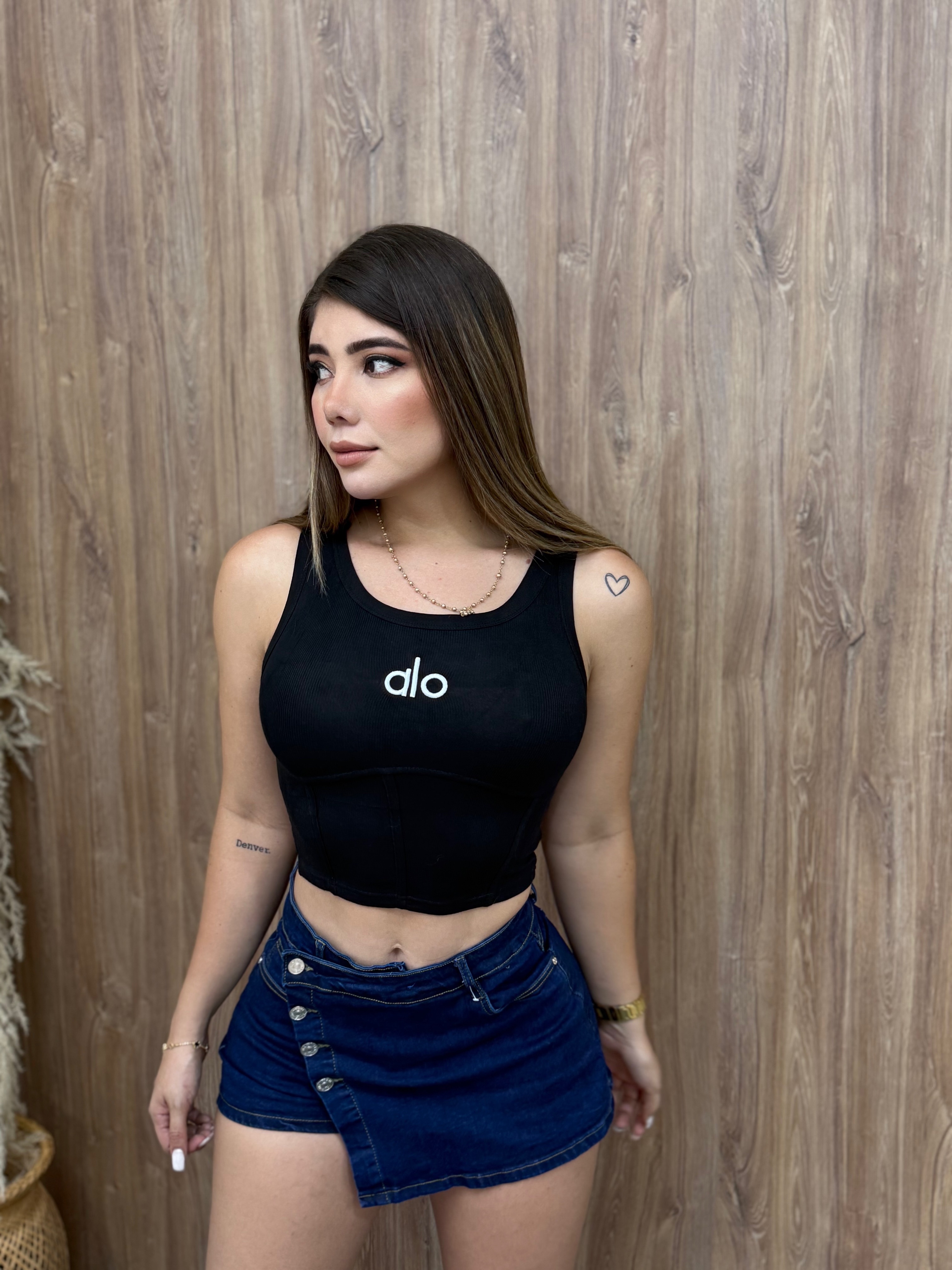 FALDA SHORT JEAN BOTONES