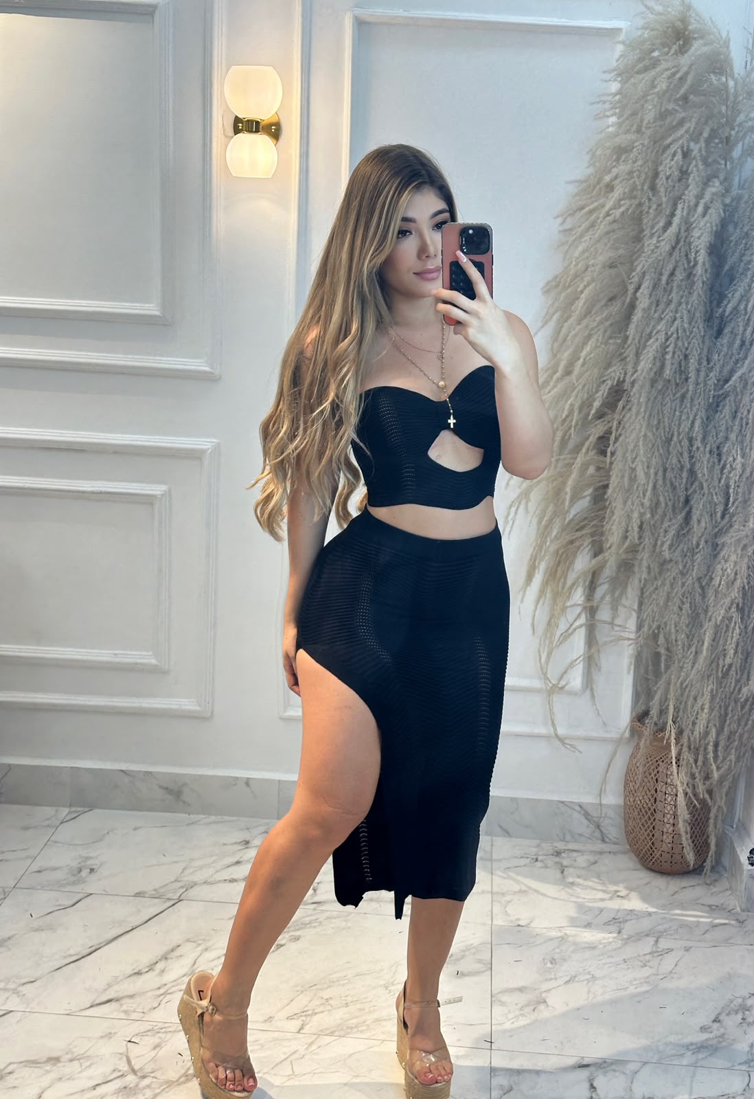 SET  FALDA LARGA HILO ESTRAPLE